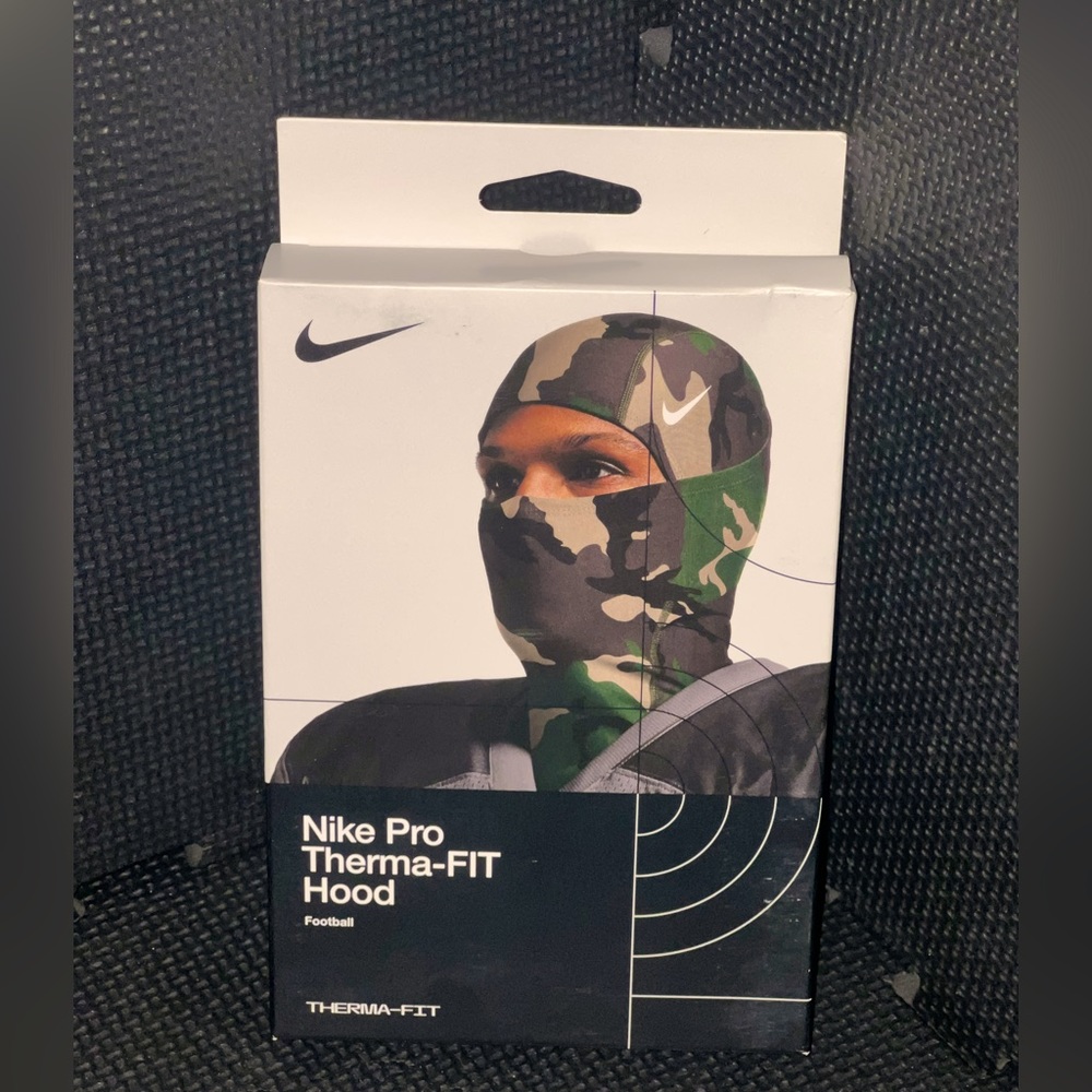 Nike pro thermal fit, hooded mask camouflage one size fit all